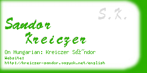 sandor kreiczer business card